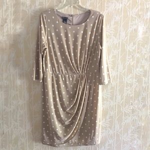 New Direction Polka Dot Faux Wrap Dress